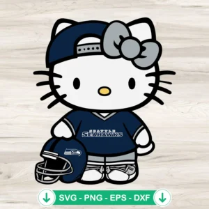 Seattle Seahawks Hello Kitty svg file for cricut cutting machines
