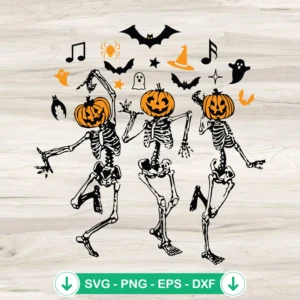 Skeleton Pumpkin Head SVG file for Halloween crafts