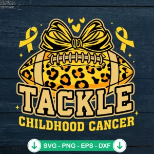 Tackle Childhood Cancer SVG file for cutting machines, leopard ball design