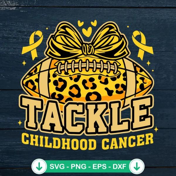 Tackle Childhood Cancer SVG file for cutting machines, leopard ball design