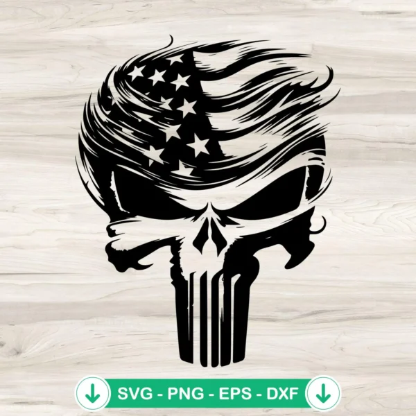 Trump Punisher Skull SVG file for Cricut cutting machines