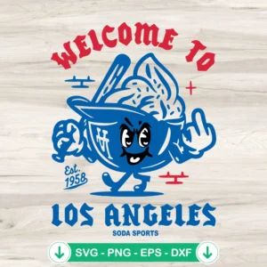 LA Dodgers soda and ice cream helmet svg file for cricut