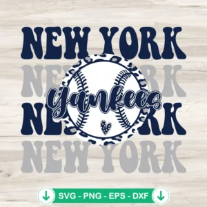 Yankees Baseball Leopard SVG file for cutting machines