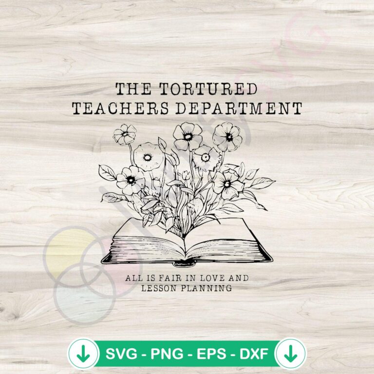 Floral Book SVG Instant Download for Tortured Teachers Department 2 Floral Book SVG file for cutting machines and DIY projects