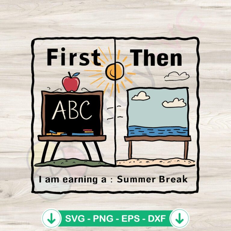 First Teach Then Beach SVG file for Cricut cutting machine