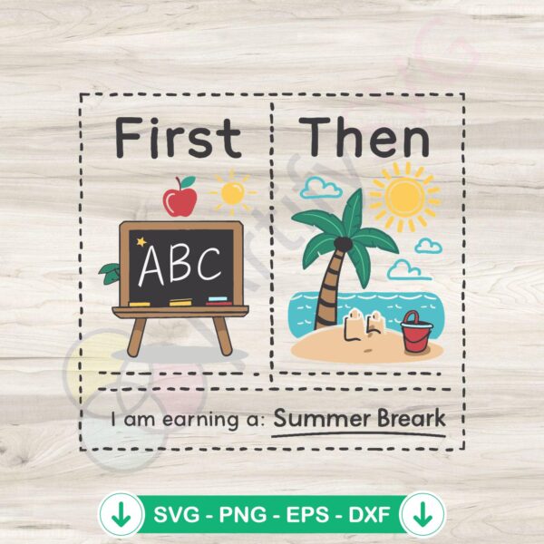 First Teach Then Beach svg file for summer vacation design