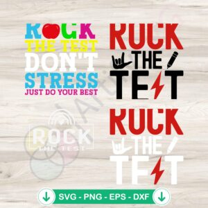 Rock The Test svg file for student testing cutting file