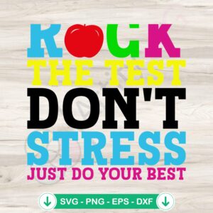 Rock The Test SVG file for Cricut, cutting file for exam prep