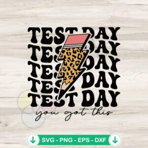 Test Day Lightning Bolt Pencil SVG file for cricut