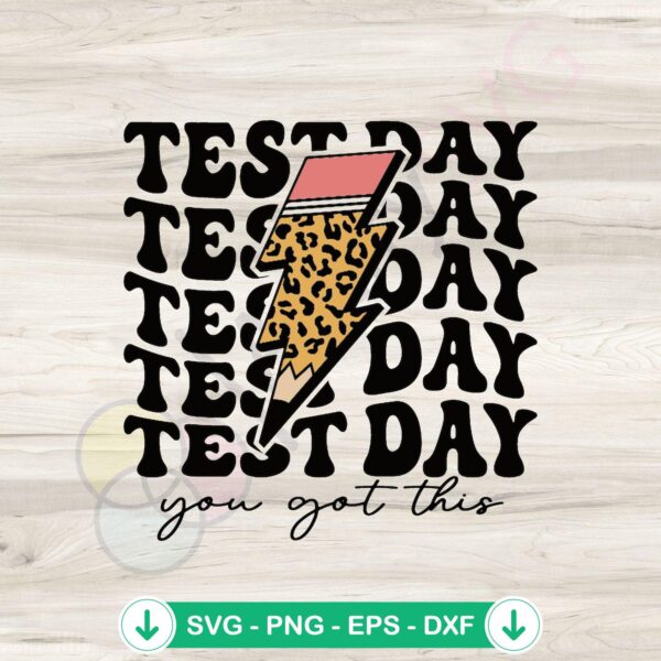 Test Day Lightning Bolt Pencil SVG file for cricut