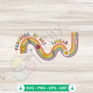 Progress Is Not Linear SVG clipart for special education, cricut svg cut file