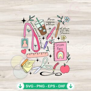 Retro Teacher Stuff lesson plans svg file for cutting machine