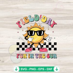 Retro Field Day Fun svg file for school game day cutting file