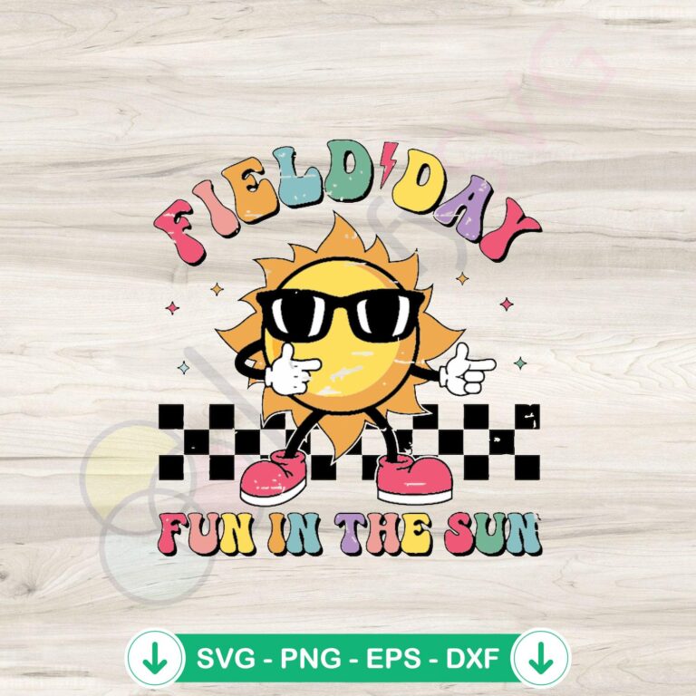 Retro Field Day Fun svg file for school game day cutting file