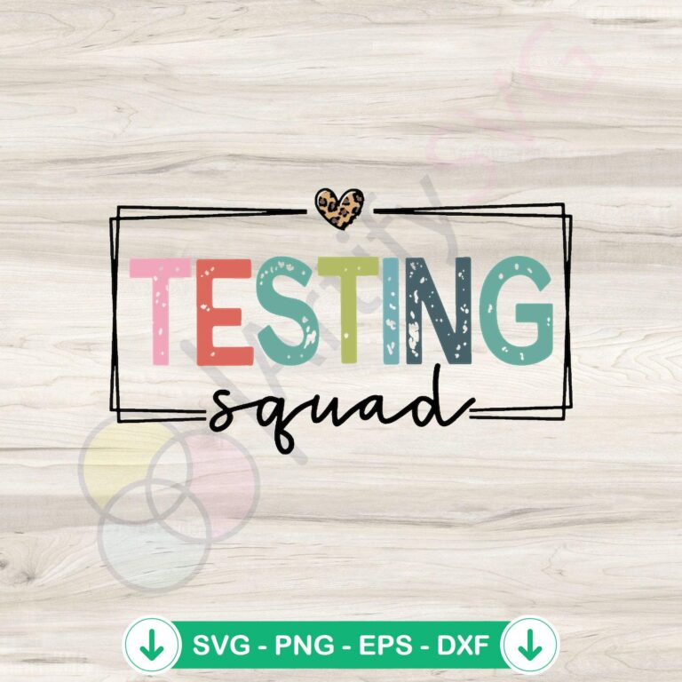Retro Testing Squad Teacher Test Day SVG file for cricut