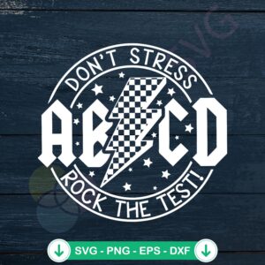 ABCD Dont Stress Lightning Bolt SVG file for cricut cutting file