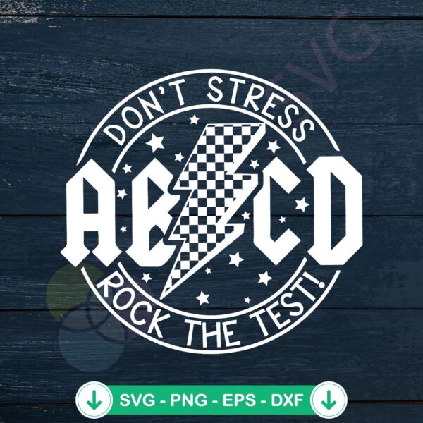 ABCD Dont Stress Lightning Bolt SVG file for cricut cutting file