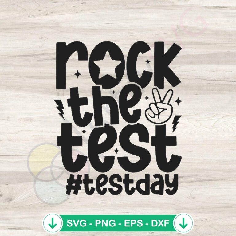 Funny Rock The Test Teacher Test Day SVG Clipart - Fun Teacher SVG for Test Day 2 Funny Rock The Test Teacher Test Day SVG file for cutting machines
