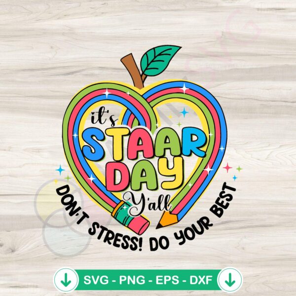 Star Day Test Day Pencil svg file for Cricut cutting machine
