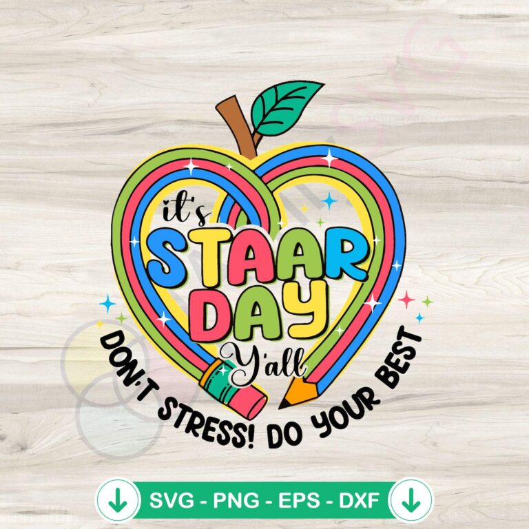 Star Day Test Day Pencil SVG Clipart - Do Your Best Stress-Free Test Day 2 Star Day Test Day Pencil svg file for Cricut cutting machine