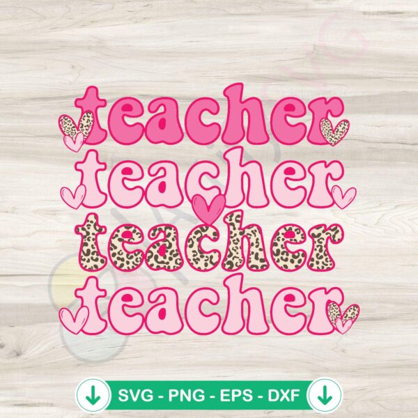 Grooby Teacher Valentine Heart SVG file for Cricut and DIY crafts