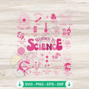Retro Women In Science Teacher SVG file for Cricut and Silhouette