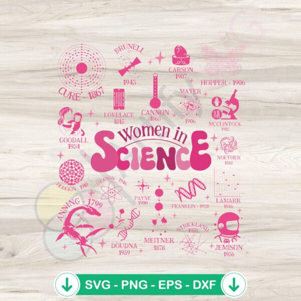 Retro Women In Science Teacher SVG file for Cricut and Silhouette