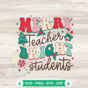 Retro Merry Teacher & Bright Student SVG file for cutting machines