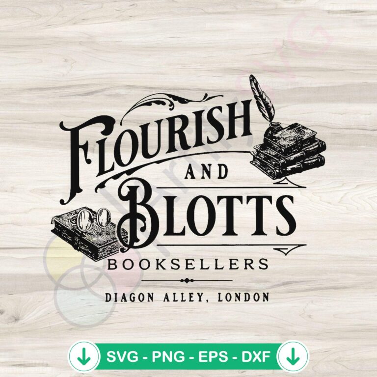 Flourish And Blotts HP Witchcraft School SVG Graphic Design File 2 Flourish And Blotts SVG file for Cricut, cut file for witchcraft school