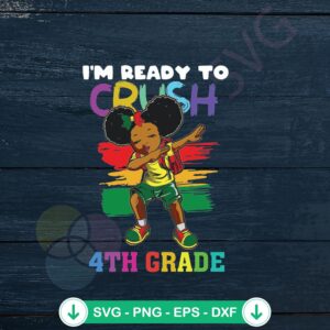 Black Girl 4th Grade Crush SVG file for Cricut cutting machine