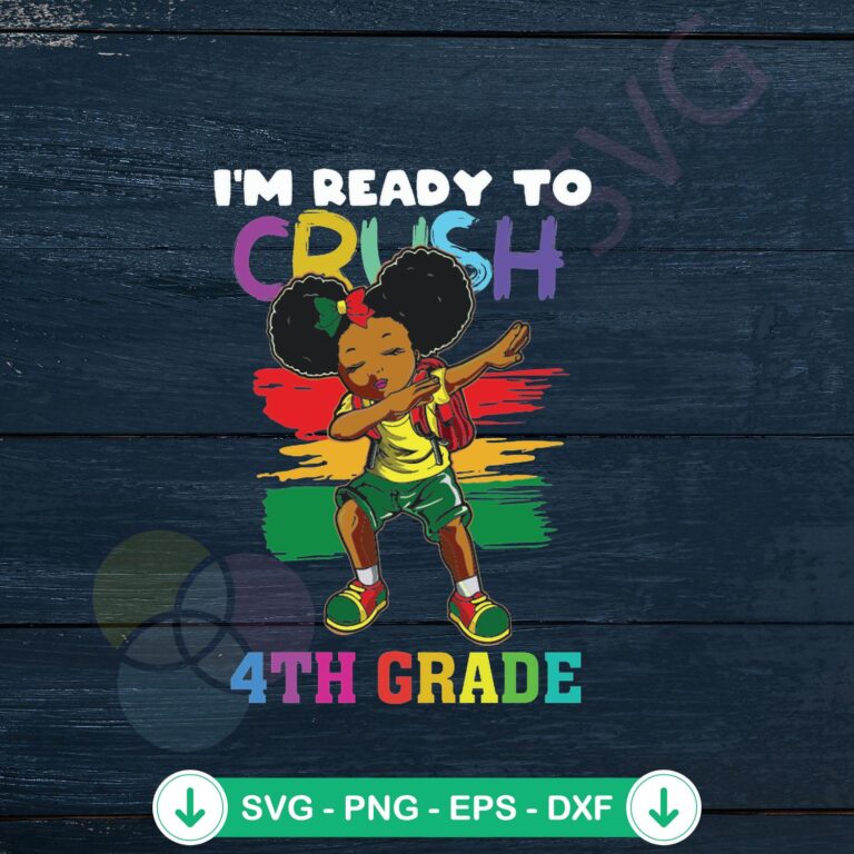 Black Girl 4th Grade Crush SVG file for Cricut cutting machine