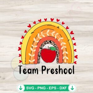 Team Preschool Back To School svg file for Cricut cutting machine