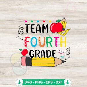 Fourth Grade Back To School SVG file for Cricut cutting machine