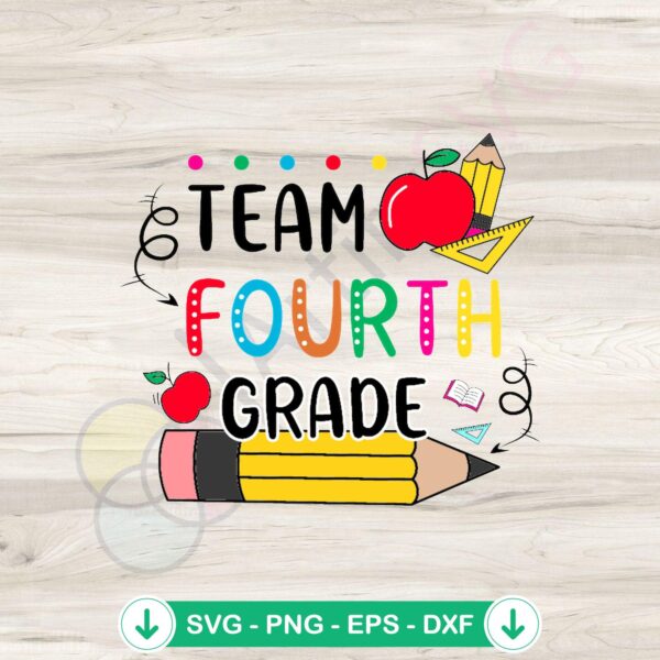 Fourth Grade Back To School SVG file for Cricut cutting machine