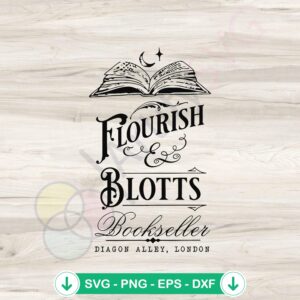 Vintage Flourish And Blotts SVG file for Cricut cutting machine