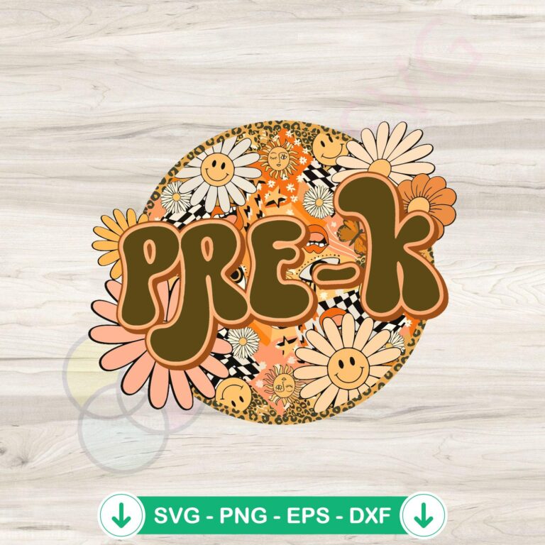 Retro Pre K Back to School svg file for cricut cutting file