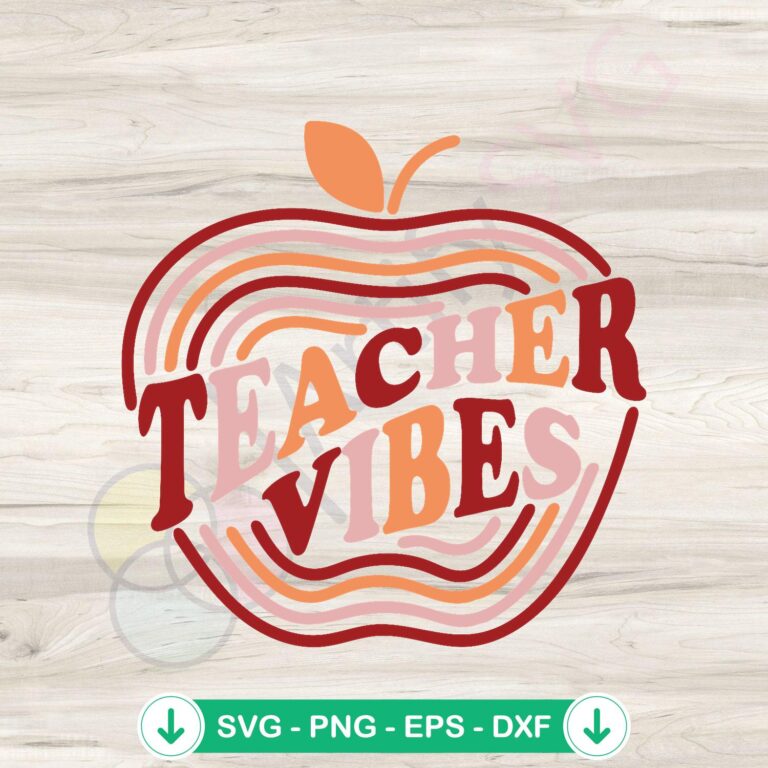 First Day of School Teacher Vibes SVG Graphic - Digital Design File 2 First Day of School Teacher Vibes SVG file for cricut