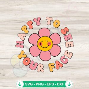 Happy Groovy Teacher svg file - smiley face cutting file