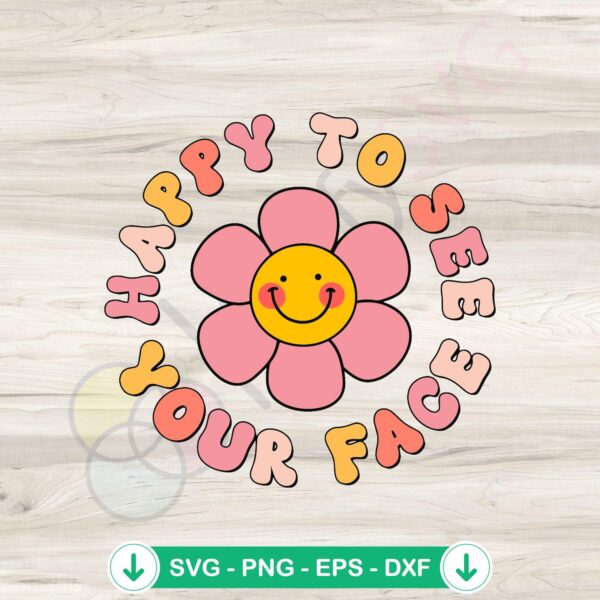 Happy Groovy Teacher svg file - smiley face cutting file