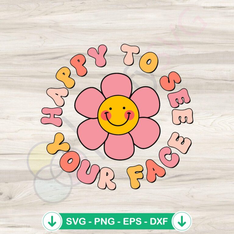 Happy Groovy Teacher SVG Digital File - Smiley Face Design 2 Happy Groovy Teacher svg file - smiley face cutting file