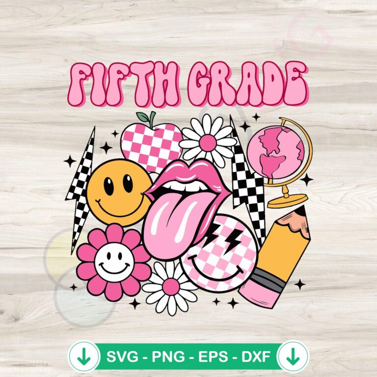 Fifth Grade Cute First Day of School SVG | Digital File for Back-to-School Crafts 2 Fifth Grade Cute First Day of School SVG file for cutting machines