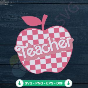 Checkered Kindergarten Teacher SVG file for Cricut cutting machine
