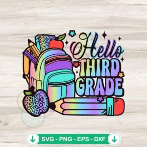 Hello Third Grade svg file for Cricut cutting machine