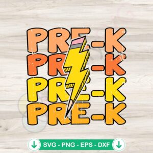 Groovy Pre K Lightning cut file for Cricut svg