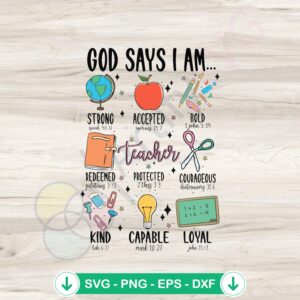 God Says I Am A Teacher SVG file for Cricut cutting file