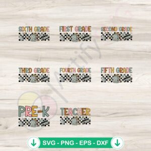 Groovy Daisy Floral Teacher and Student svg file, cricut svg, cutting file