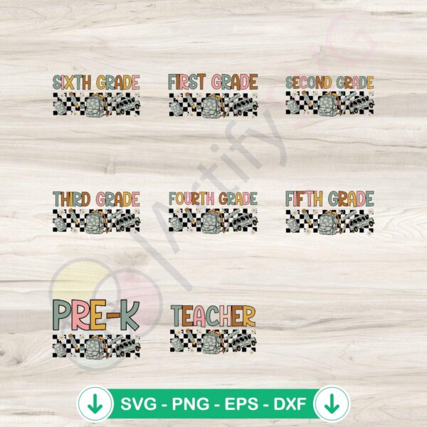 Groovy Daisy Floral Teacher and Student svg file, cricut svg, cutting file