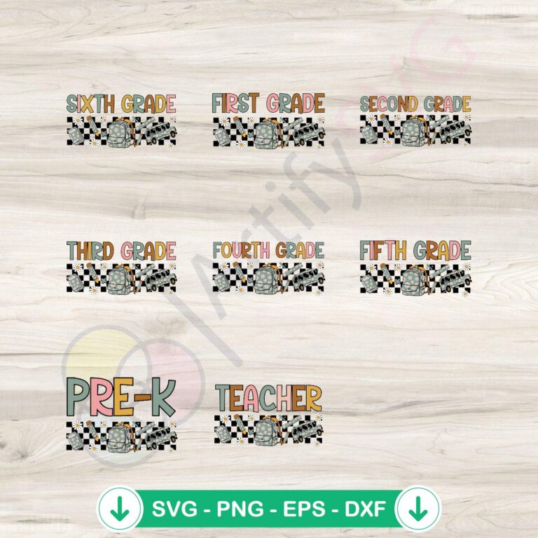 Groovy Daisy Floral Teacher and Student SVG Bundle - Instant Download 2 Groovy Daisy Floral Teacher and Student svg file, cricut svg, cutting file