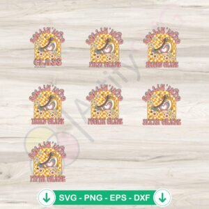 Retro Rollin Teacher Life SVG file for back to school crafts