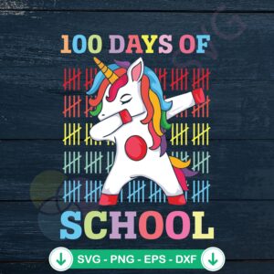 100 Days of School Unicorn svg file for cricut, cutting file